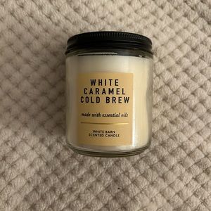 BBW White Caramel Cold Brew single wick candle never burned